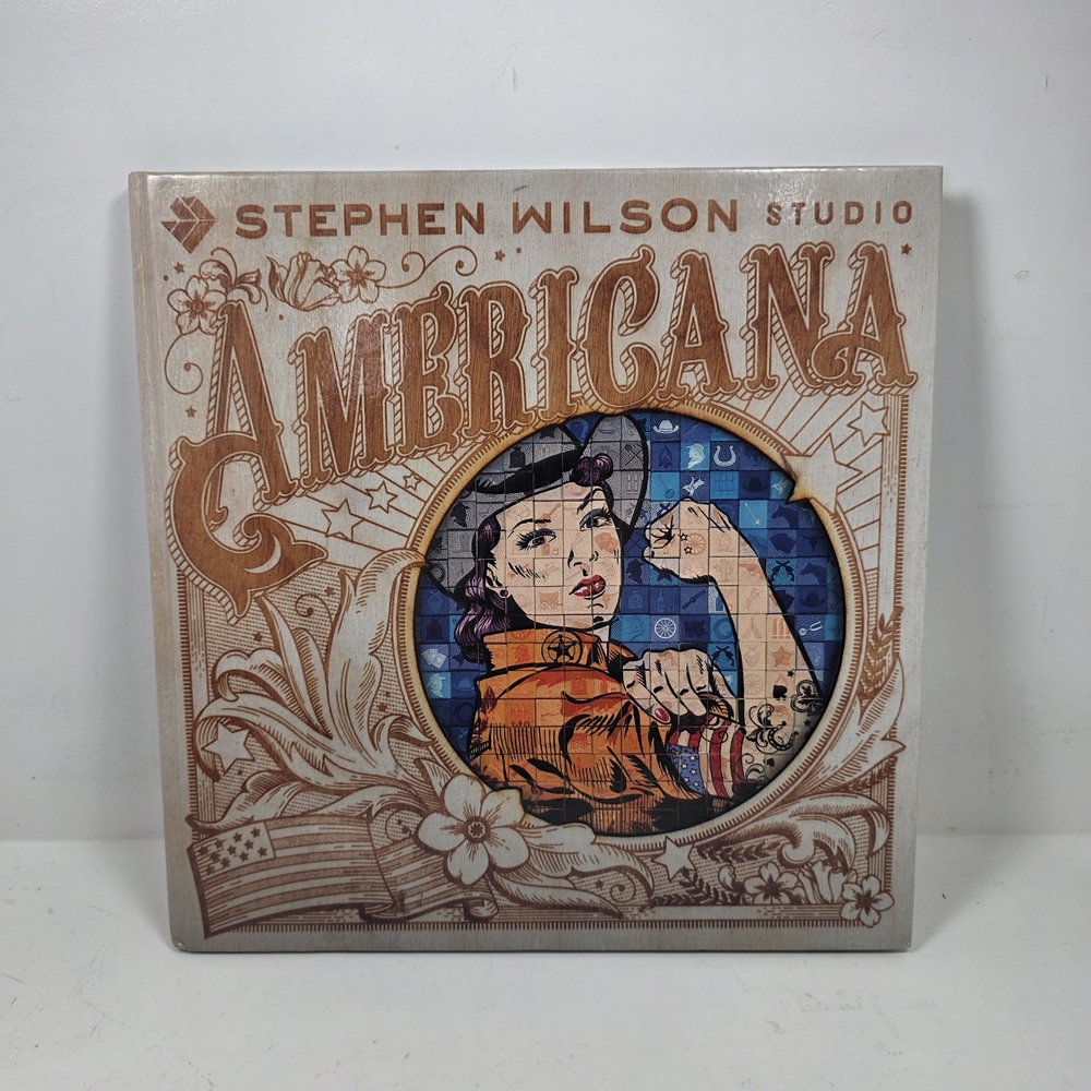 Signed Stephen Wilson Studio Americana Wall Art - Patriotic Rosie Illustration